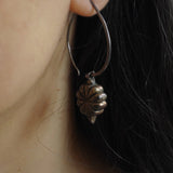 Silver hook and copper drop earrings
