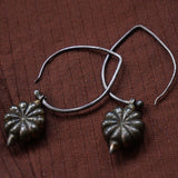 Silver hook and copper drop earrings